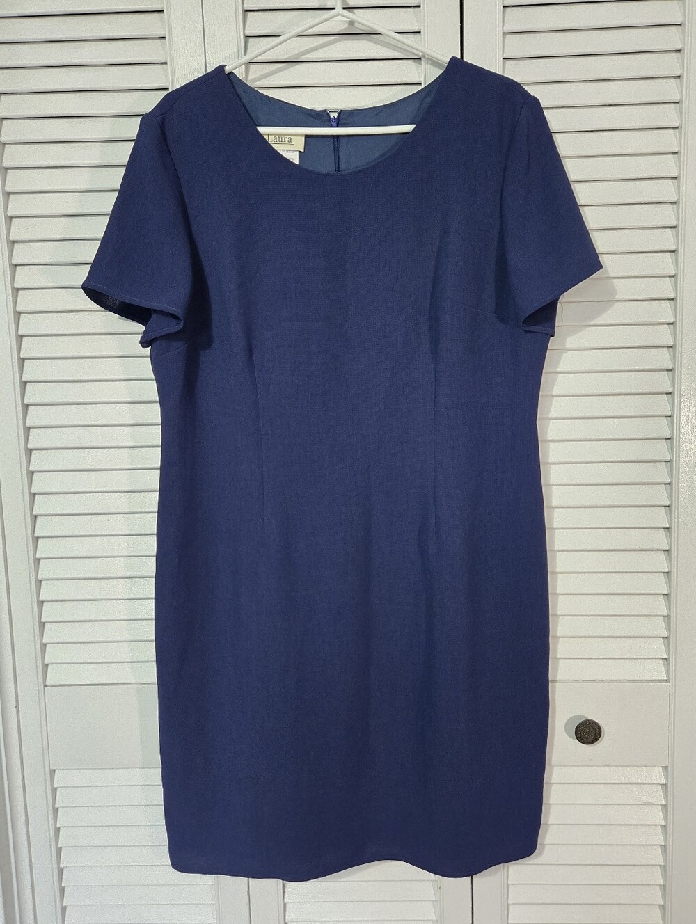 Laura Navy Short-Sleeve Dress